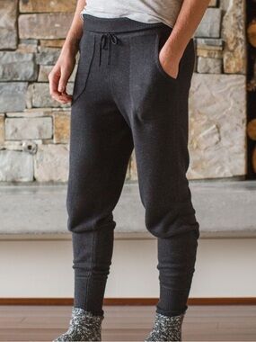 Lululemon Cashmere Blend Cabin Yogi Sweater Pant Heathered Black Size 6